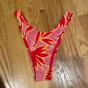 Aerie Hi-leg cheeky Red and Orange Bikini Bottom